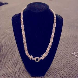 Italian silver braided necklace